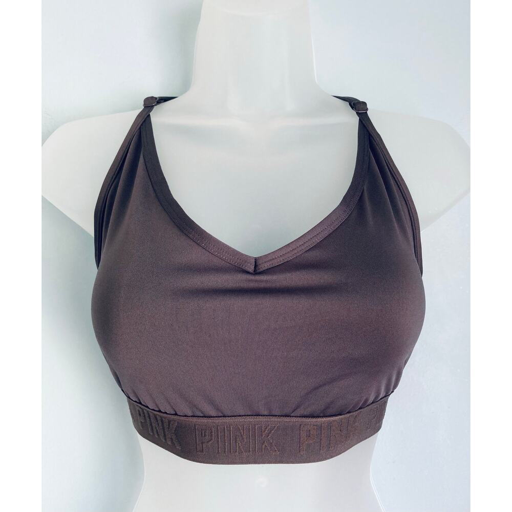 PINK Active Ultimate Lightly Lined Sports Bra Gray Medium-DD NWOT